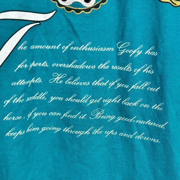 Vintage Goofy 90s Embroidered Disney Original T-shirt Style 1952 Ups Downs S / M - Picture 4 of 8